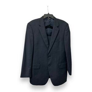 Jos. A. Bank Signature Collection Mens 2-Piece Suit 42R 100% Wool Navy Pinstripe